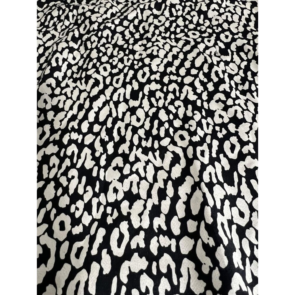 Princess Polly Skirt Womens 8 Black White Kyoto Mini Animal Print Satin Zip New - Picture 4 of 10
